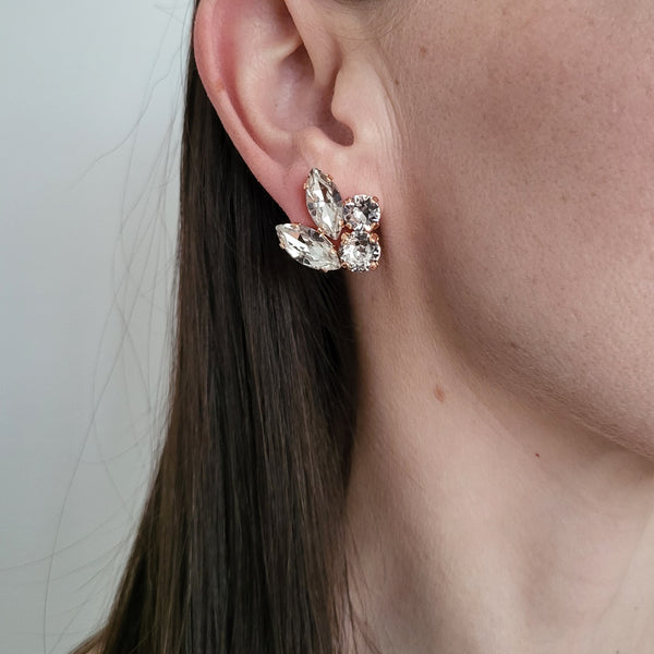 Jenny Crystal Rose Gold Earring Studs