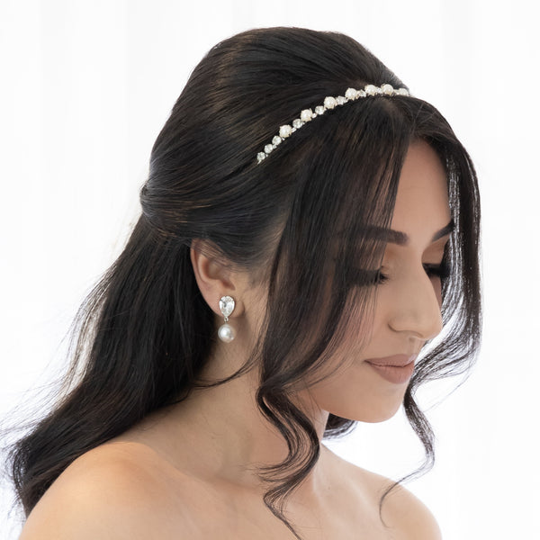 Ramina Pearl Earrings - Crystal and Pearl