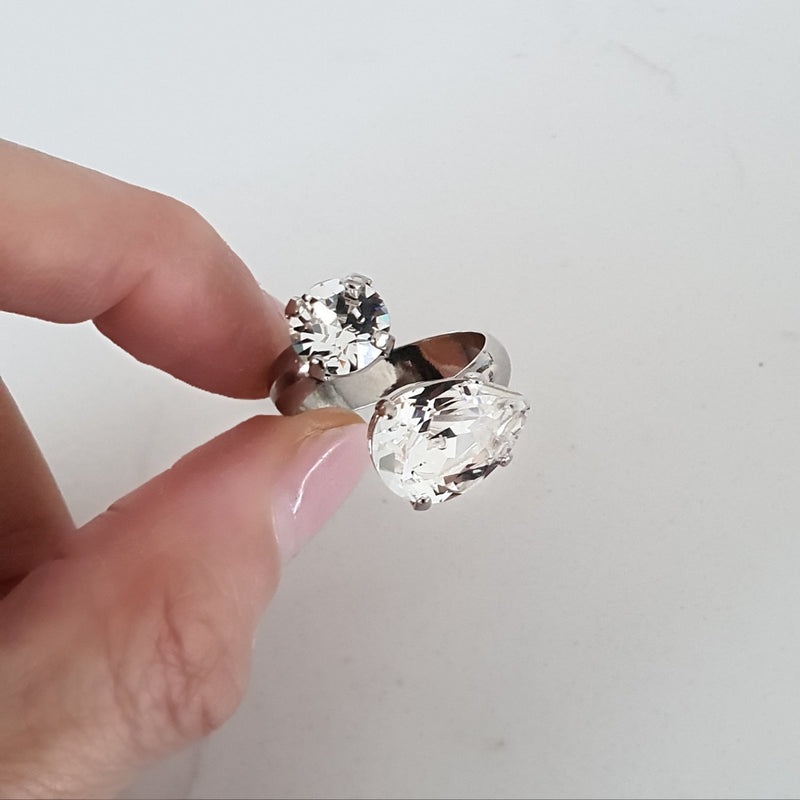 Amelia - Small Crystal Ring