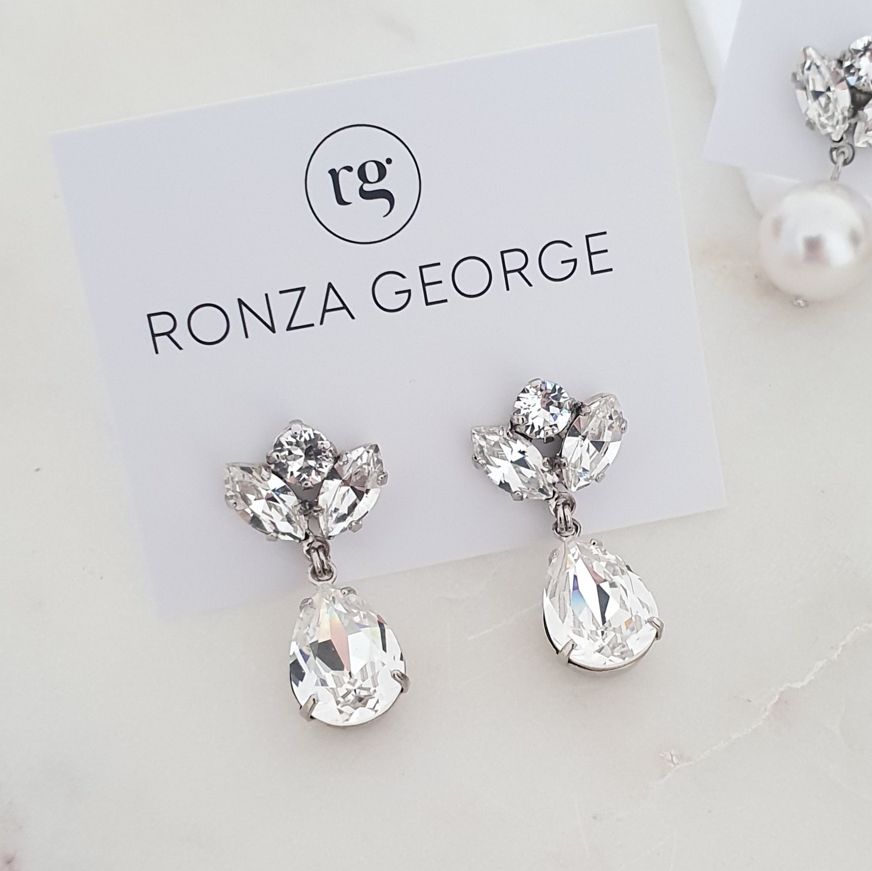 Small crystal sale drop earrings