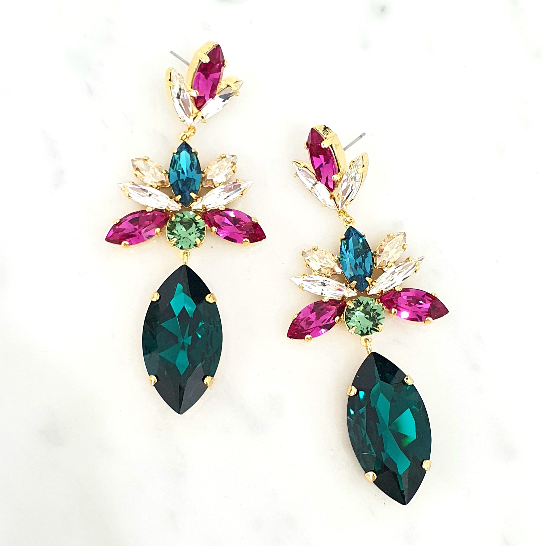 Multi coloured statement earrings hotsell
