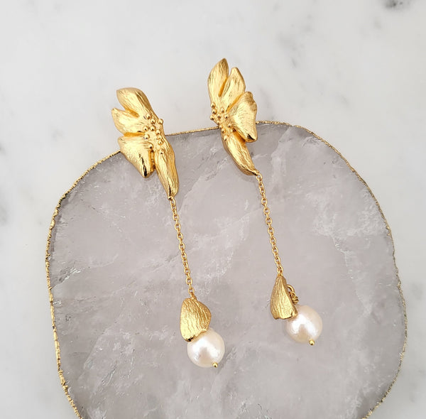 Baroque Pearl Earrings - FLORENCE - 18CT GOLD