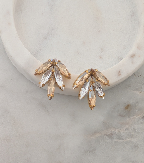 Anita Studs - Crystal Clear, Rhodium Plated