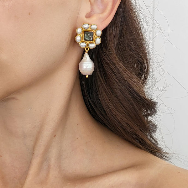 Baroque Pearl Earrings - JUNE - 18CT GOLD