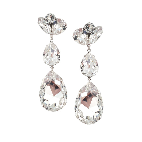 Angie Statement Drop Earrings - Crystal