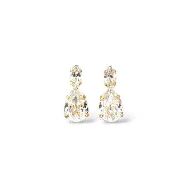 Ava - Stud Earring - Swarovski Crystal, Yellow Gold Plated