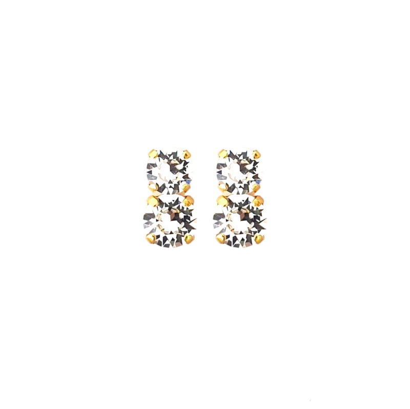 Bare Studs - Crystal - 18ct Gold Plated