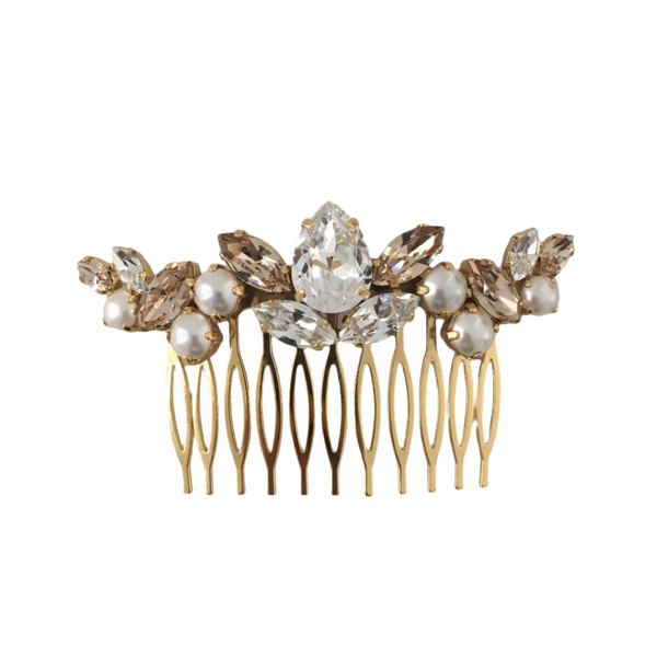 Crystal and Pearl Hair Comb