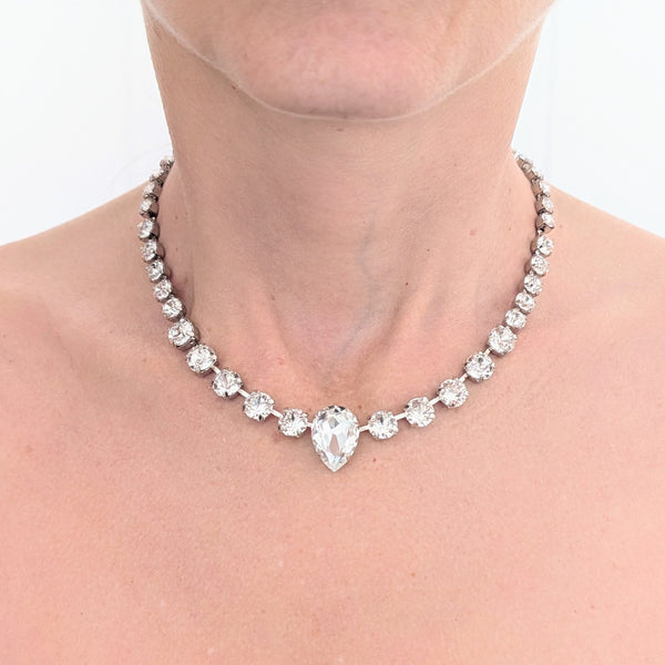 Jewel Necklace - Swarovski Crystals - Rhodium plated