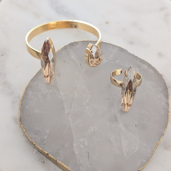 Aura Sphinx Crystal Cuff Bracelet