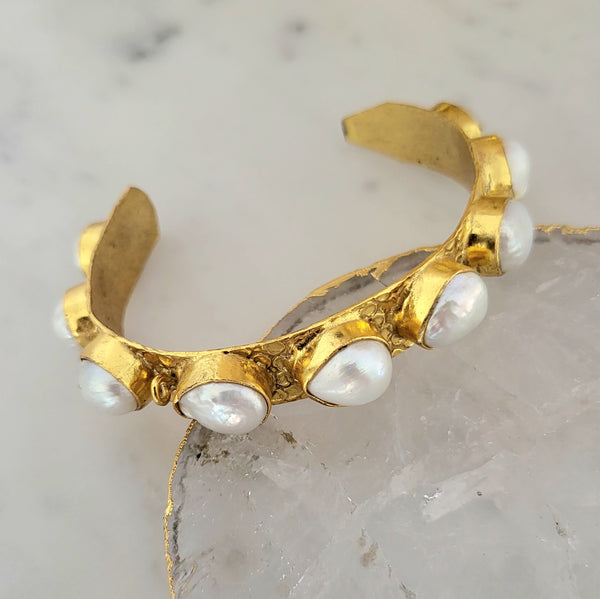 Esther Statement Baroque Pearl Cuff -18CT GOLD