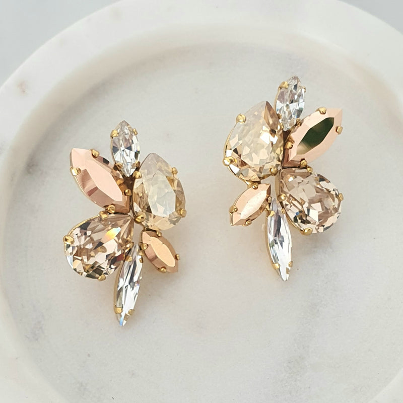 Larissa - Rose Gold Statement Stud Earrings