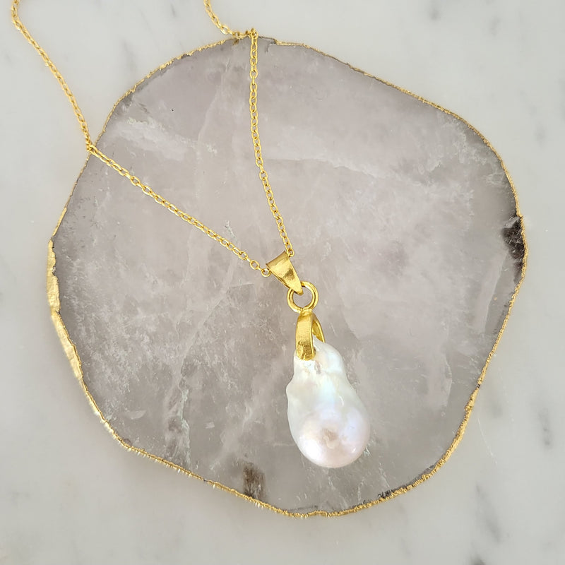Orion Baroque Pearl Pendant Necklace -18CT Gold