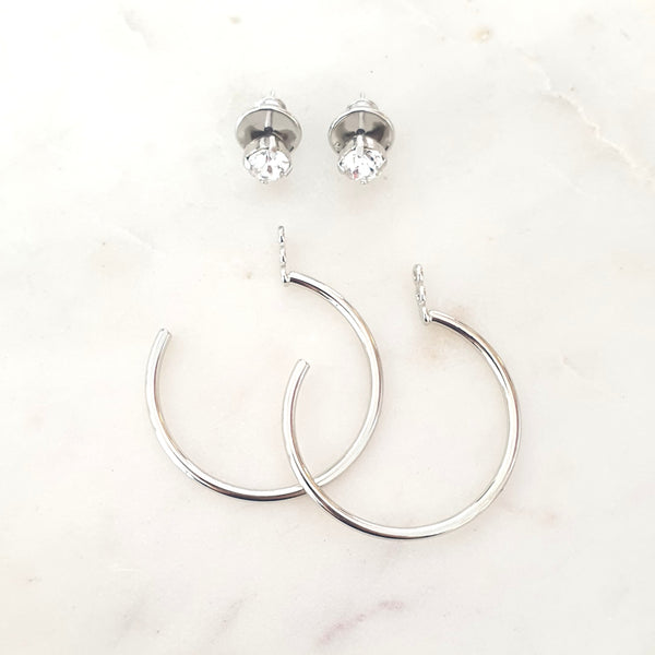 Small Launch Party Silver Hoops