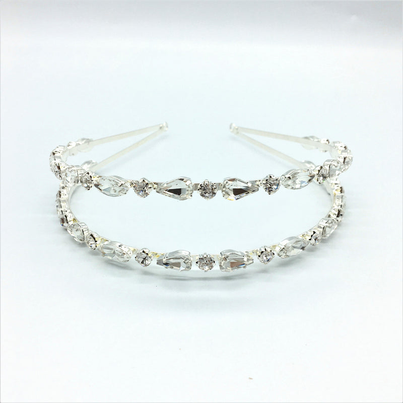 Christiane Double Head Band - Crystal on Yellow Gold