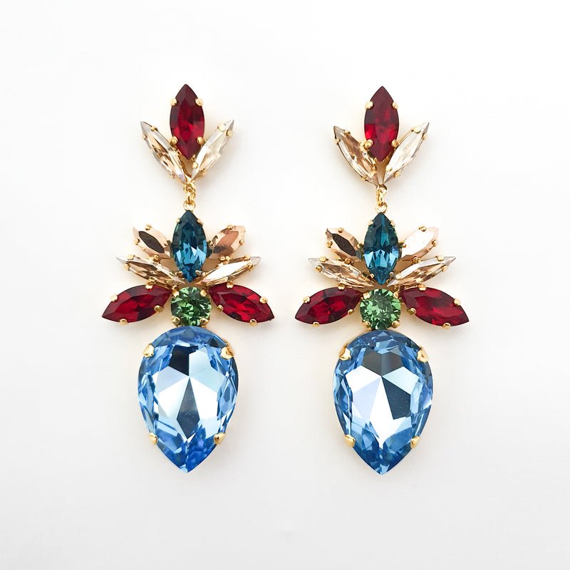 Empress Statement Earrings - Summer Multi Colour