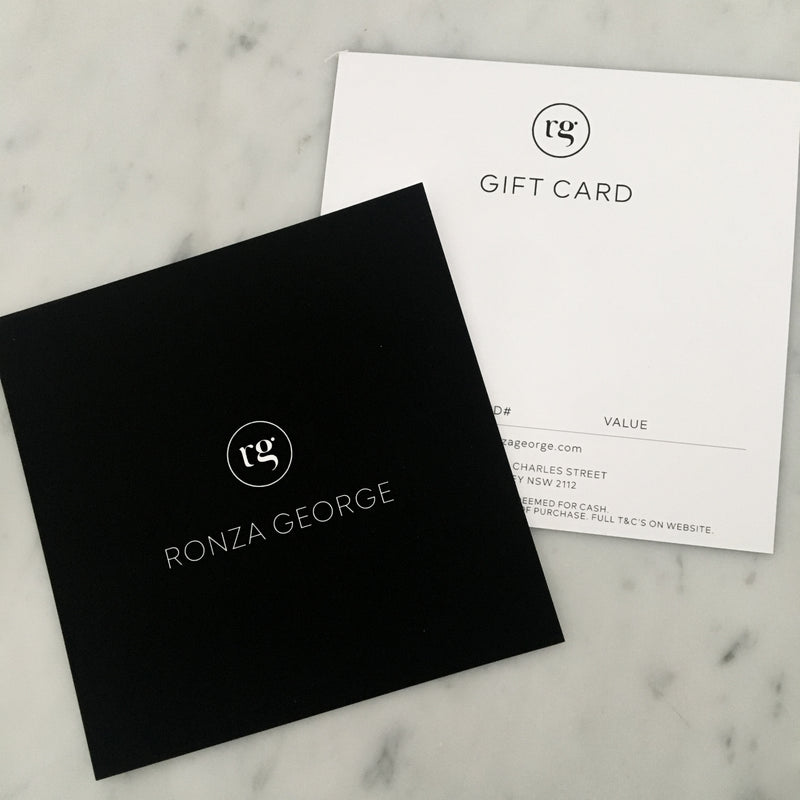 Ronza George Jewellery Gift Cards