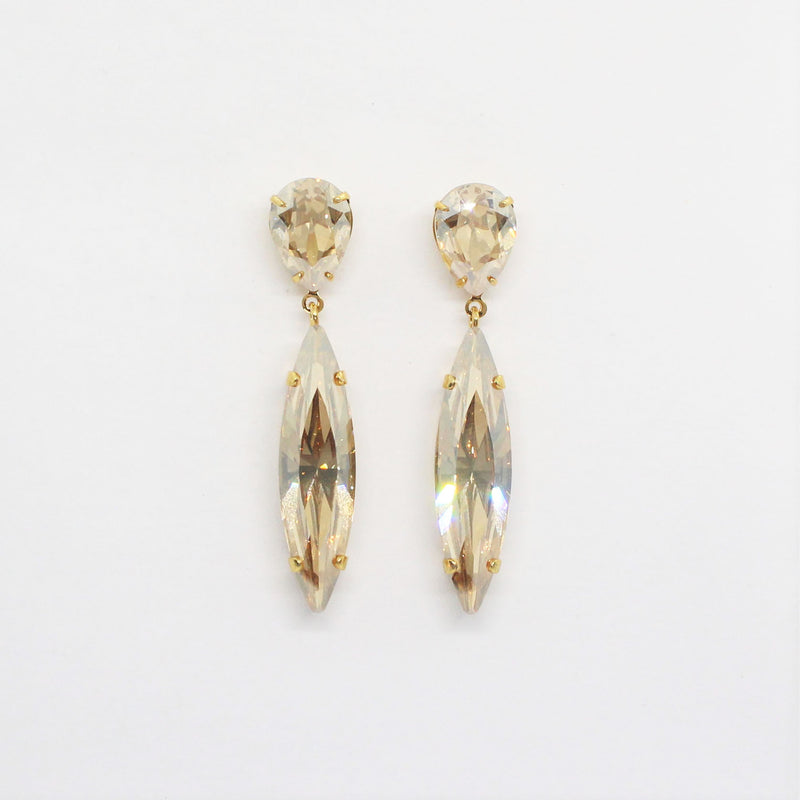 Jolie Sphinx - Swarovski Gold Drop Earrings