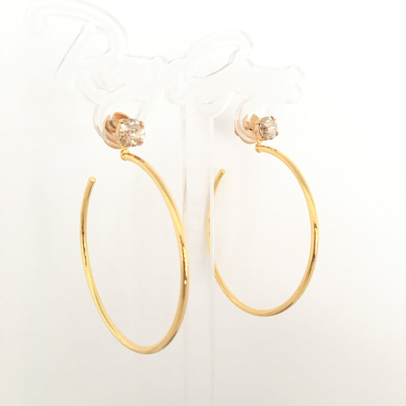 Launch Party Hoops - Pearl, Yellow Gold Plated