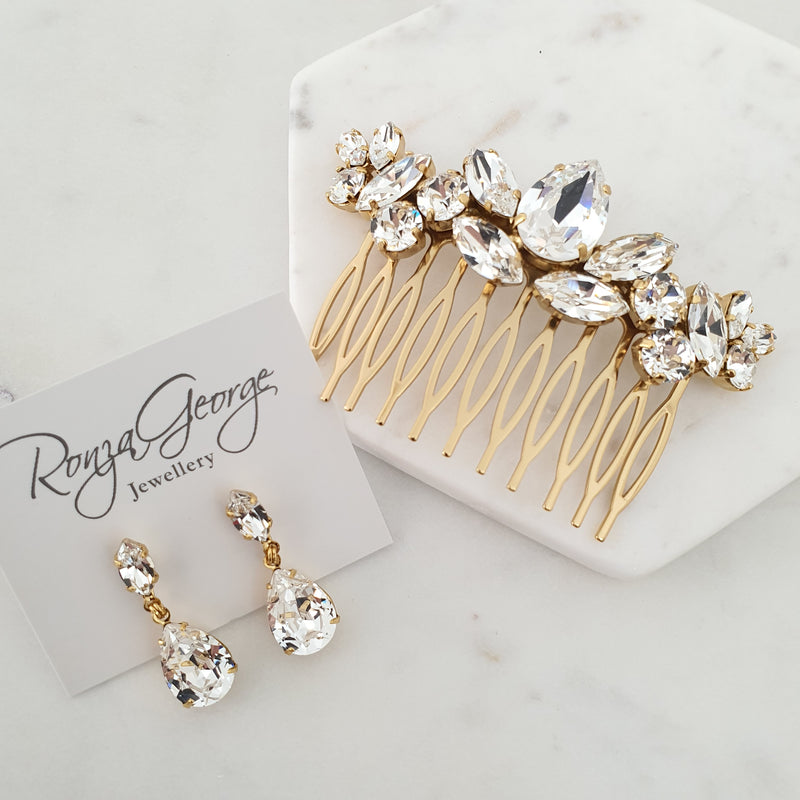Crystal Gold Hair Comb
