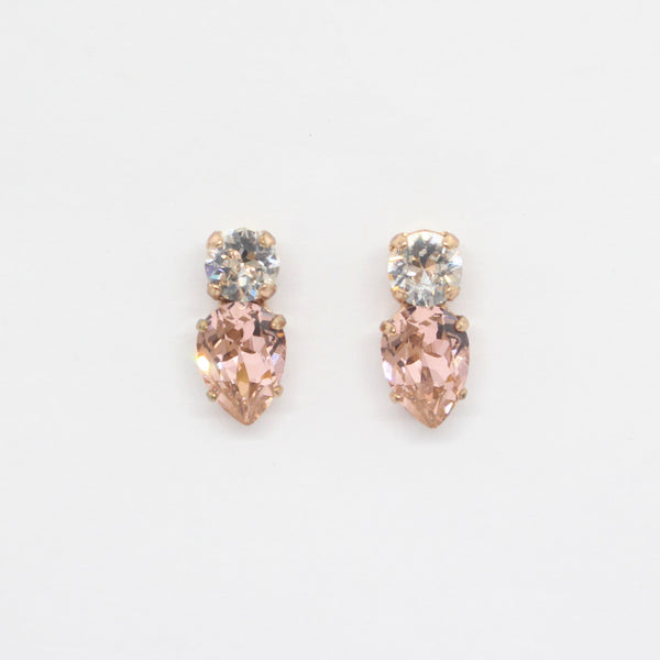 Aspen Studs - Crystal Clear and Vintage Rose
