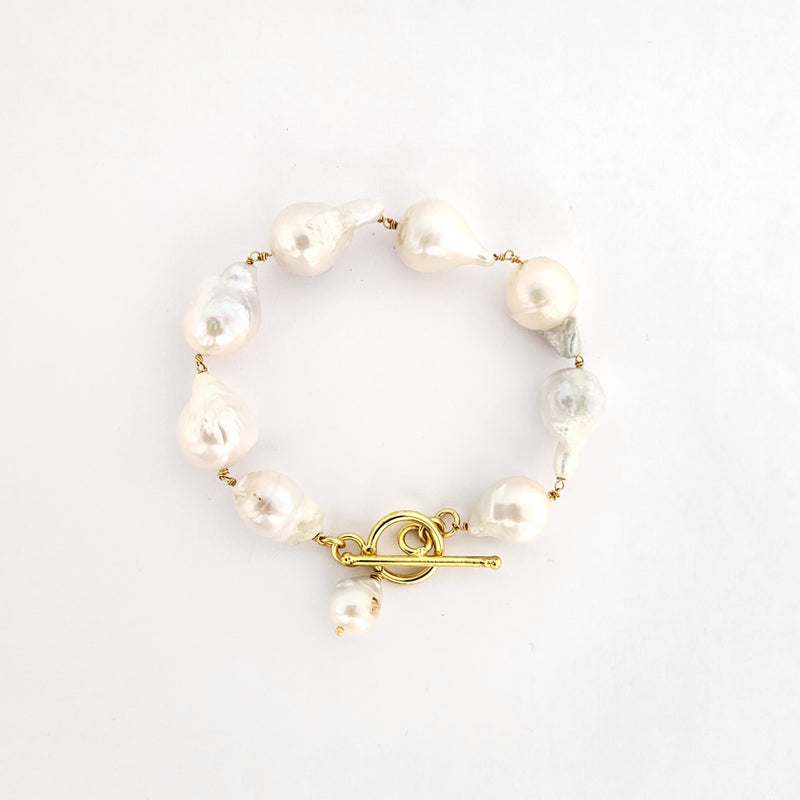 Half Gold Pearl Bracelet - PRINZZESA Boutique