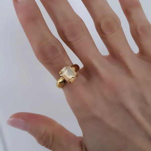 Emerald Cut Gold Ring