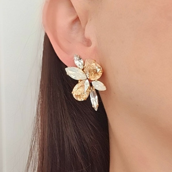 Larissa - Gold Statement Stud Earrings