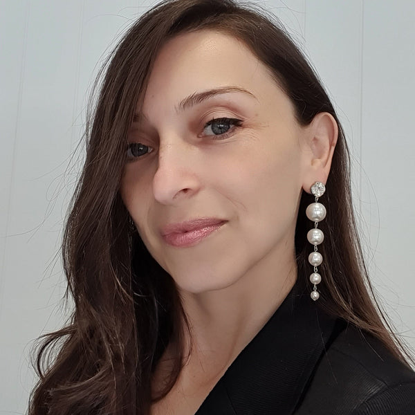 Long Pearl Drop Earring