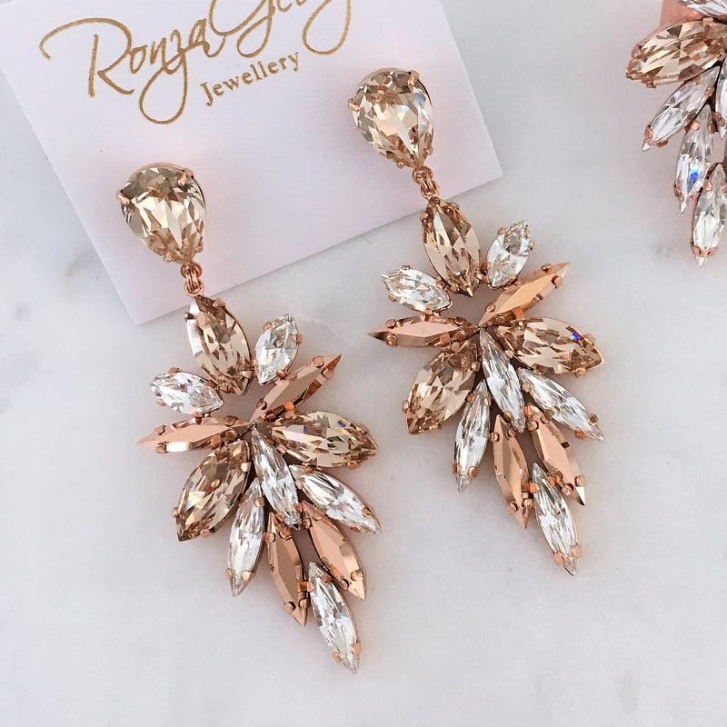 Sephora Rose Gold Statement Drop Earrings
