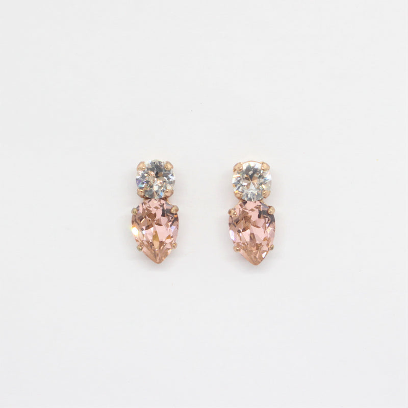 Aspen Studs - Crystal Clear and Vintage Rose